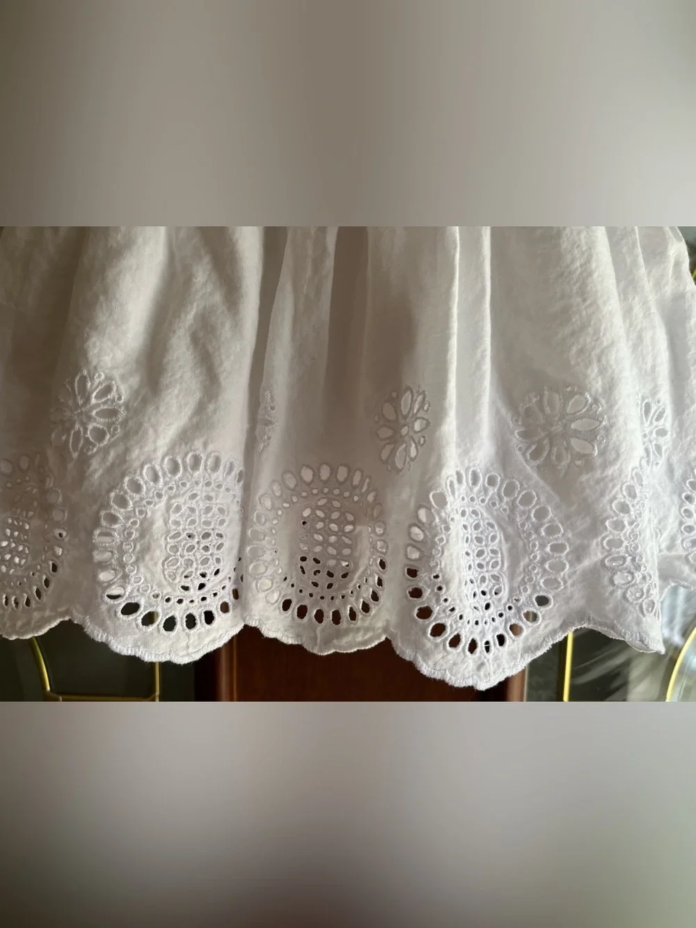 Baby Gap Eyelet Detail Sleeveless Ruffled Straps Button Back Cotton Top 18-24M